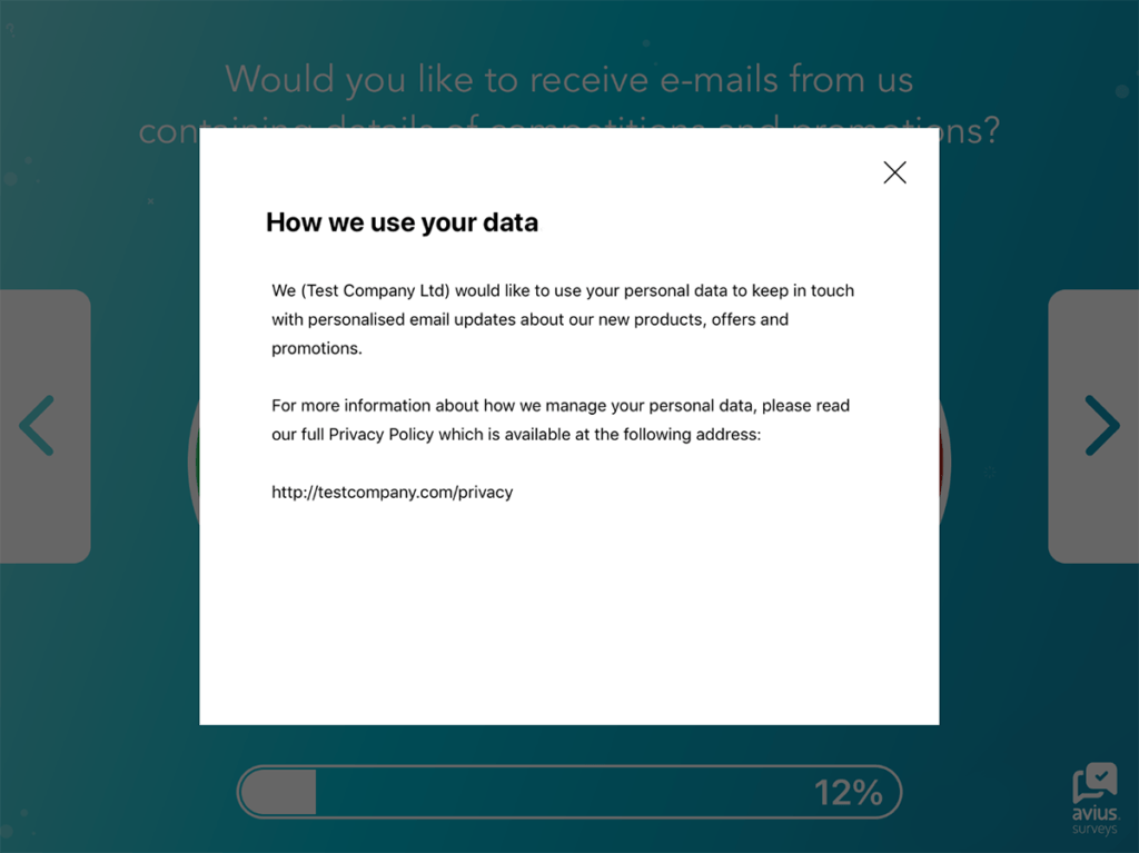 example survey privacy notice