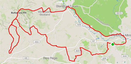 Ben's cycling distance for Macmillan Cancer Support