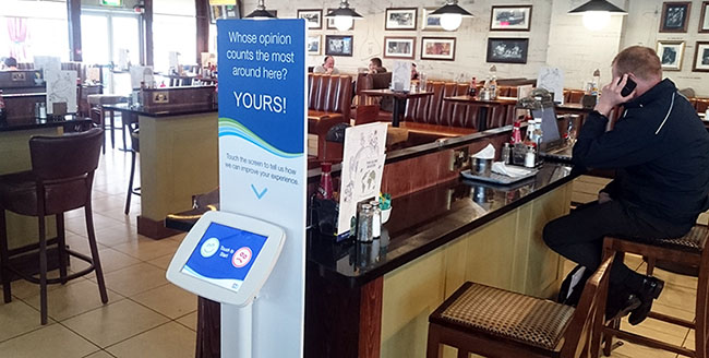 survey kiosk in a pub