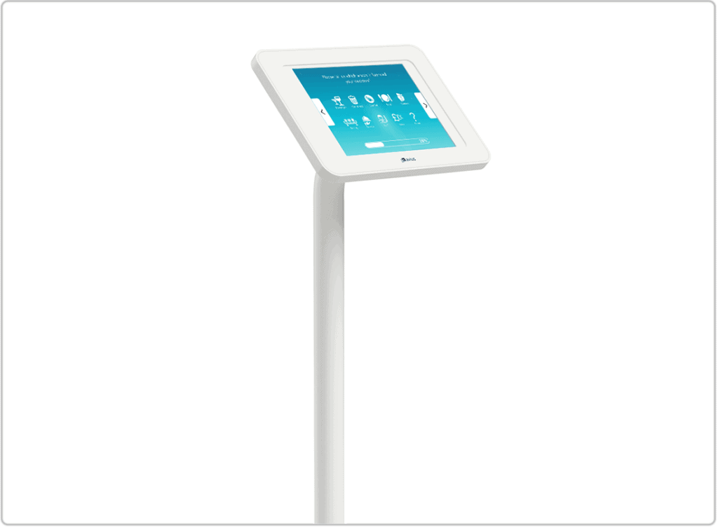 Floor-standing survey kiosk