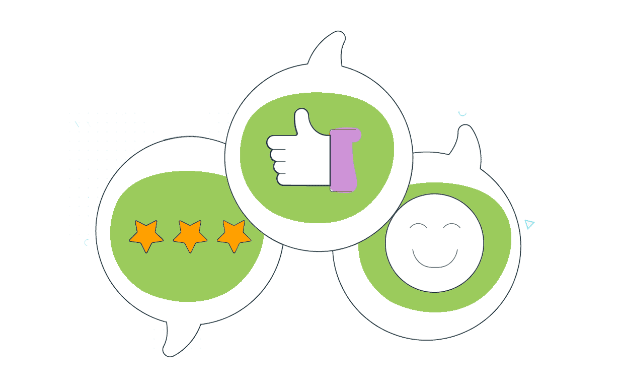 Illustration showing positive survey results