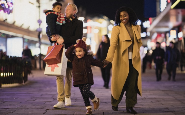 Family on a shopping trip